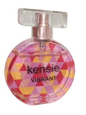 Kensie Vibrant Round Perfume Bottle — Pink & Yellow Geometric